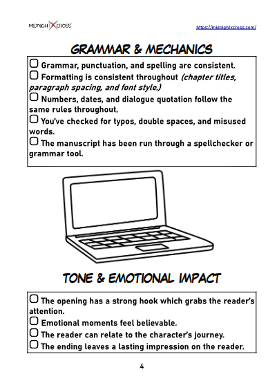 Novel Editing Checklist Preview 4